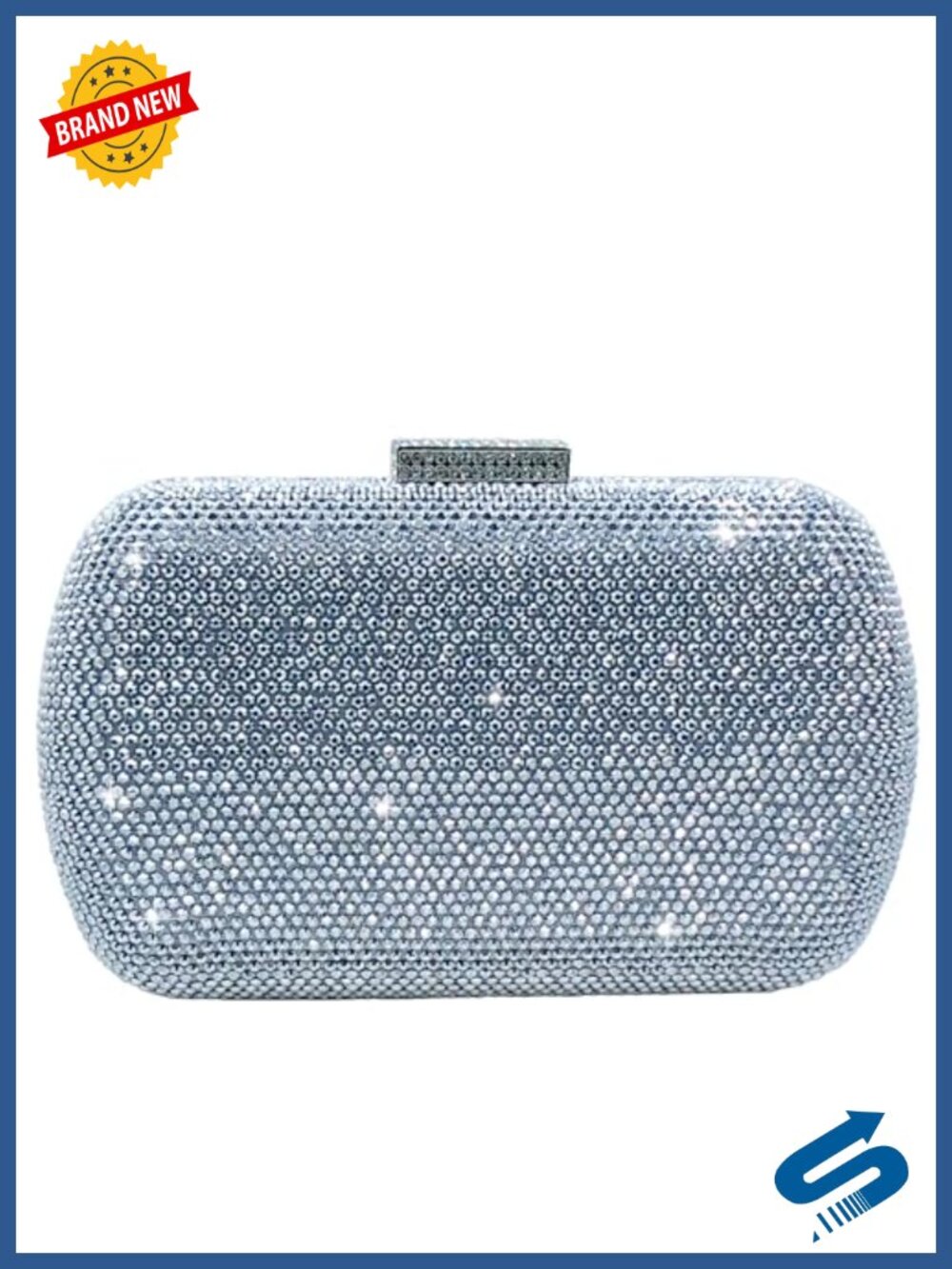 Rhinestone Mini Clutch Evening Bag with Detachable Chain Strap